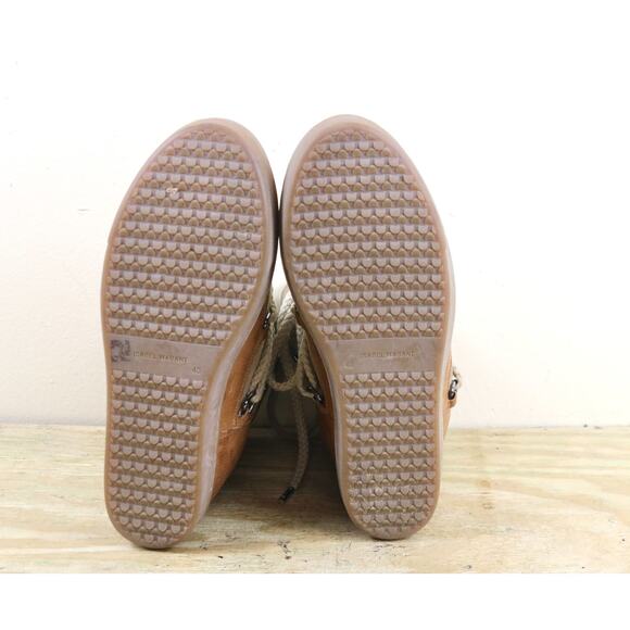 Isabel Marant Boots 40 Brown Leather Shearling Nowles Hidden Wedge Ankle Bootie - Picture 7 of 16